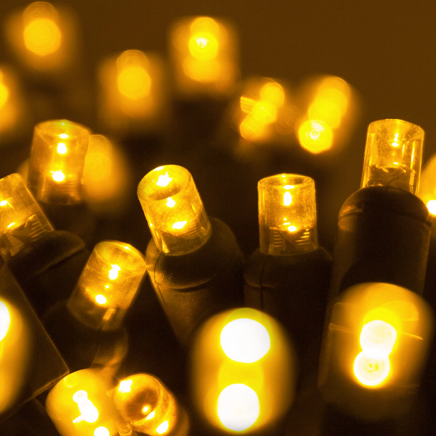 Kringle Traditions 5mm Gold LED Christmas Lights on Green Wire - Image 2