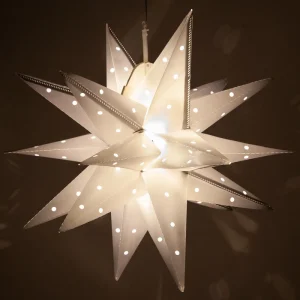 Decorative white star lamp for indoor and outdoor use