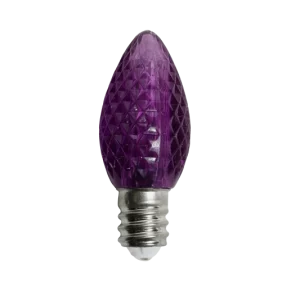 C7 Minleon Faceted Purple Bulb   Premium LED C7 Replacement Light | Vibrant Purple Holiday, Party & Decorative Lighting