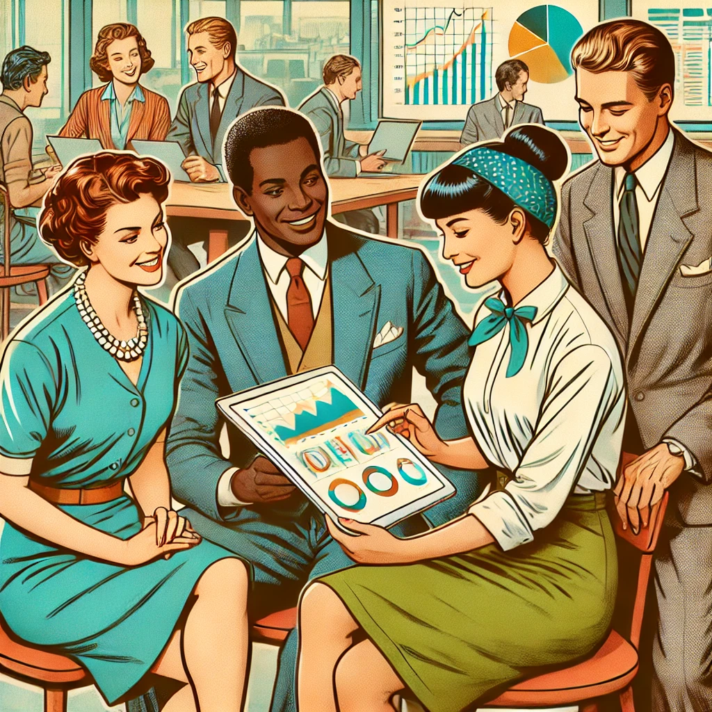 mid-century retro comic book style