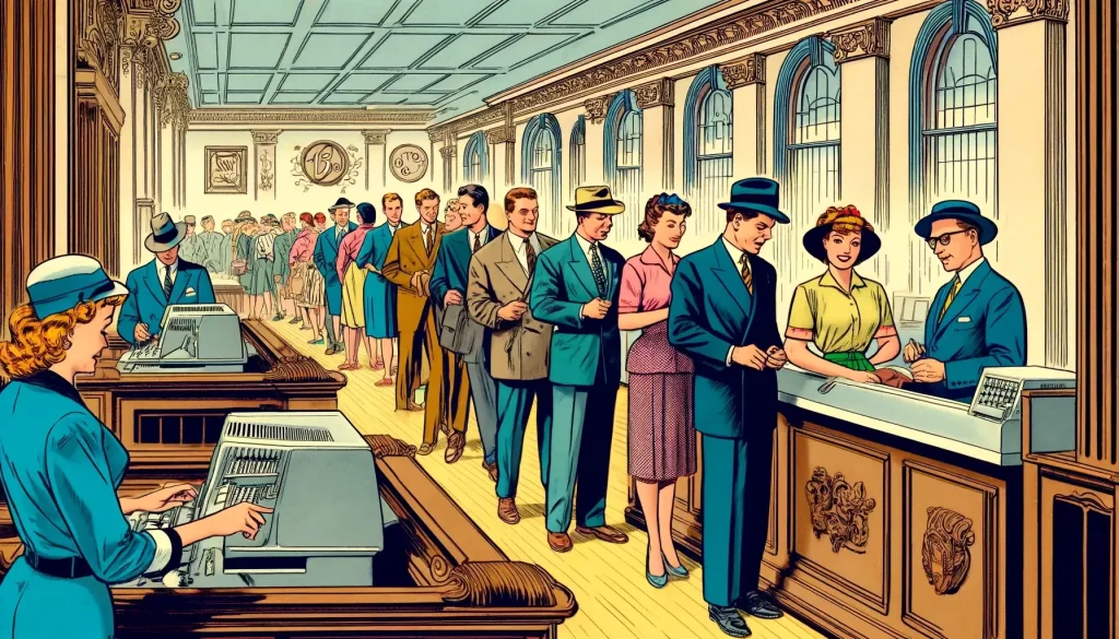 mid-century retro comic book style