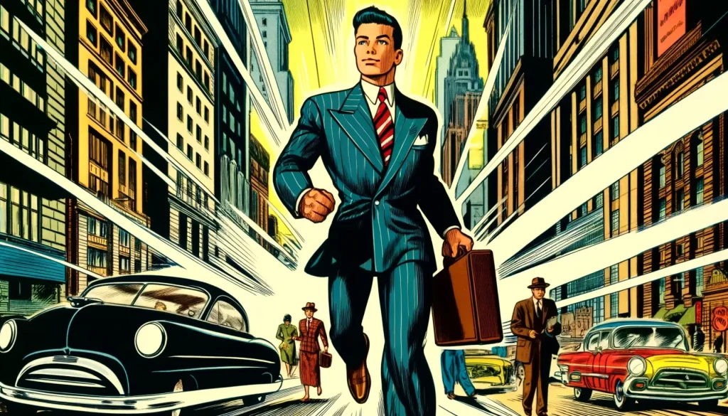 mid-century retro comic book style