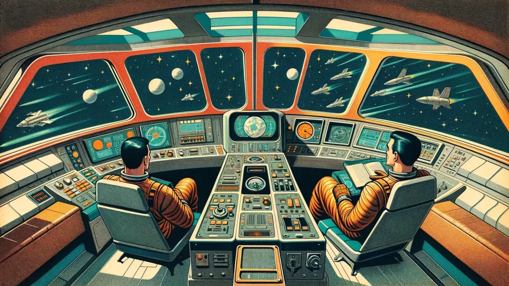 mid-century retro comic book style