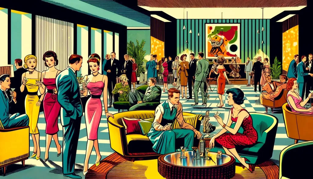mid-century retro comic book style