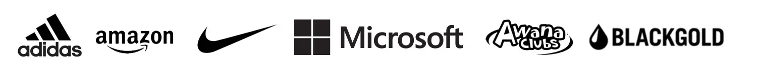 Trusted by global brands including Adidas, Nike, Microsoft, Blackgold Co, and Amazon