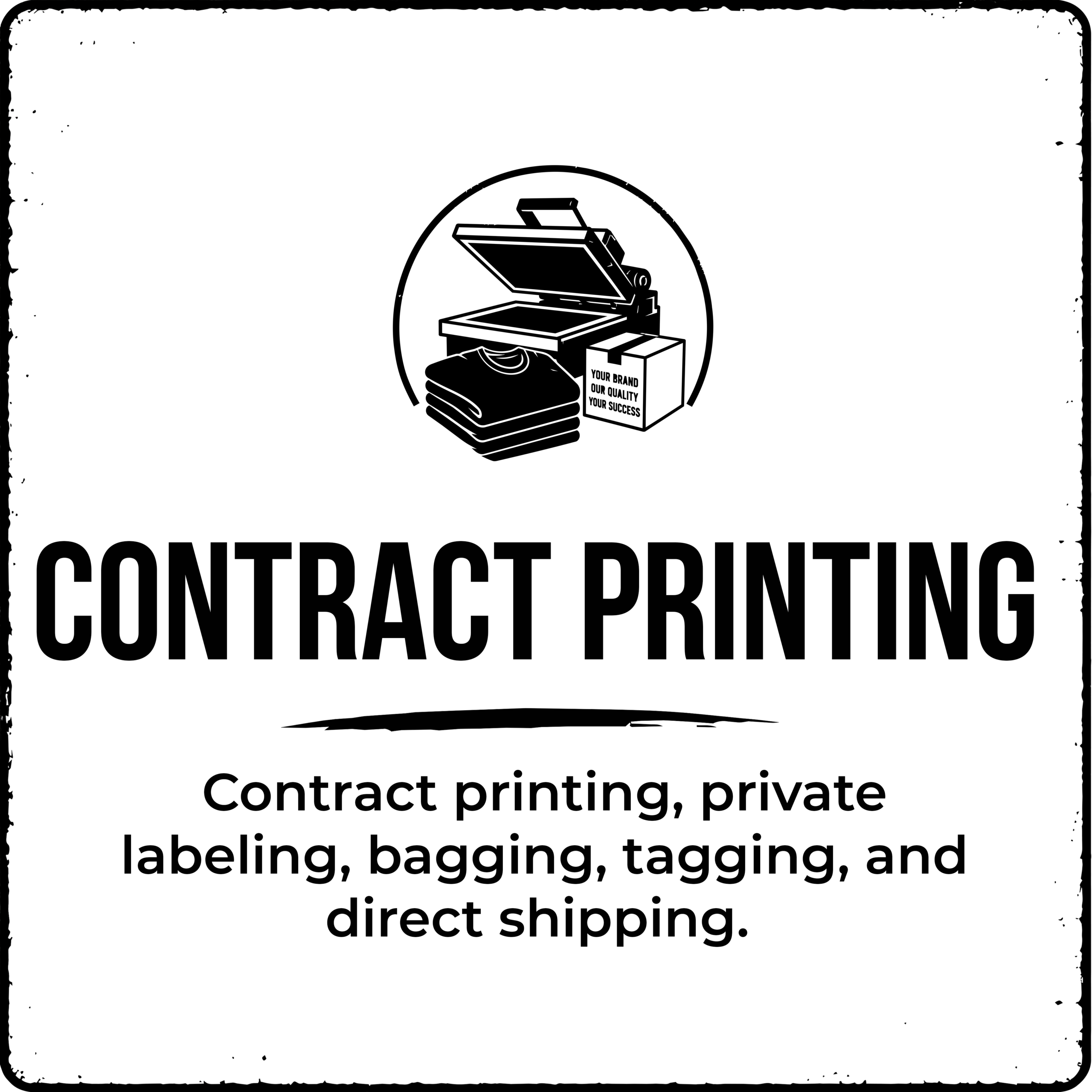 Contract printing and fulfillment services including private labeling, tagging, bagging, packaging, and direct shipping.